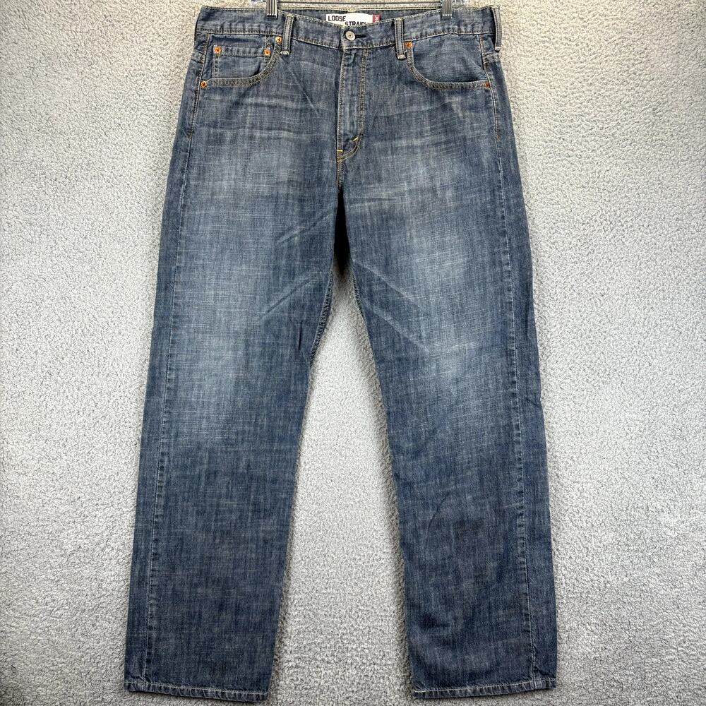 Levis 569 Mens Jeans 36x34 Loose Baggy Straight Blue Denim Cotton (meas 38x32)